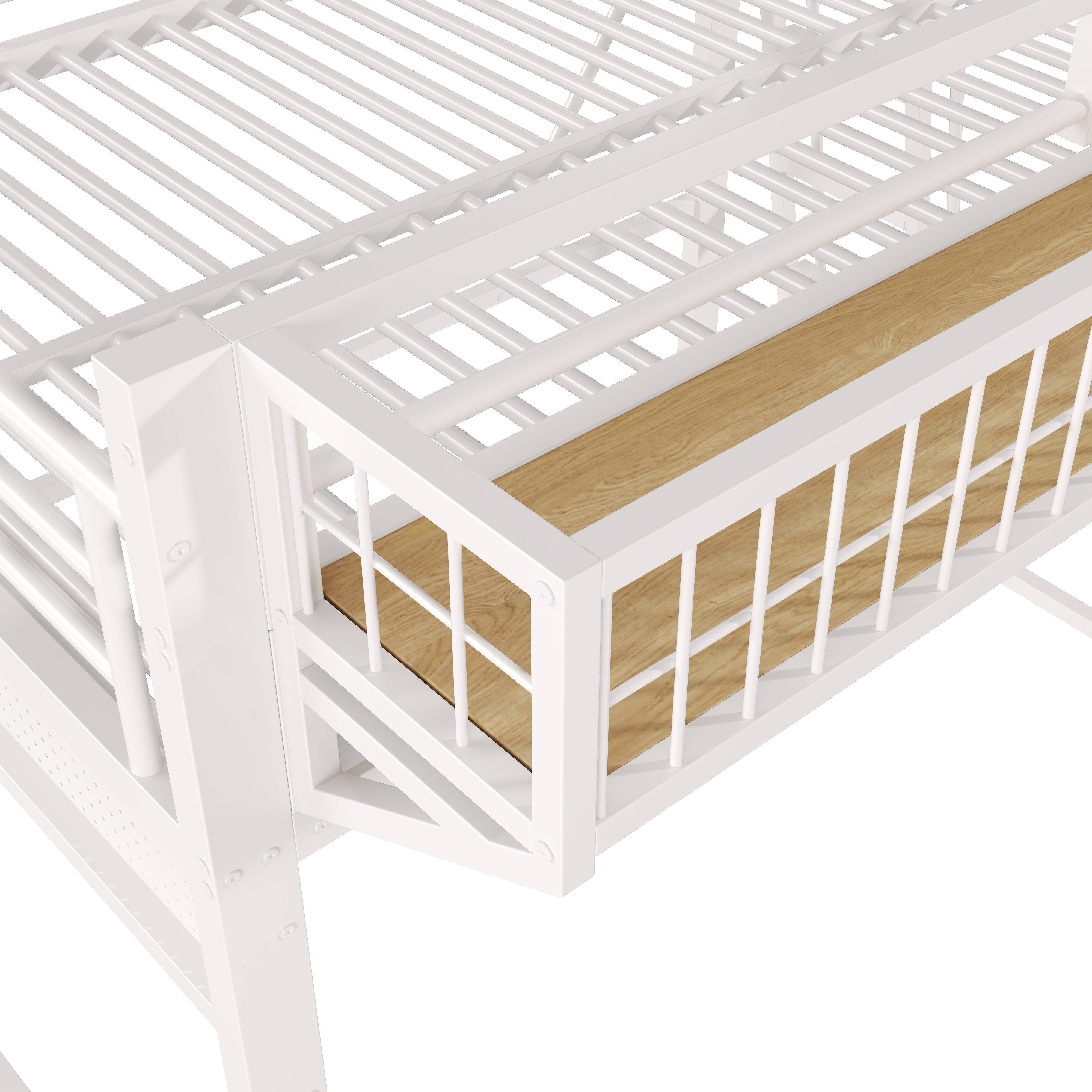 Compartiments de rangement du lit mezzanine blanc