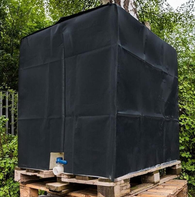 Cubierta para tanque de agua, cubierta para tanque IBC para tanque de 1000 L, cubierta protectora para contenedor de tanque de agua, antipolvo, anti-UV, anti-lluvia, 120x100x116cm (negro) - details 2