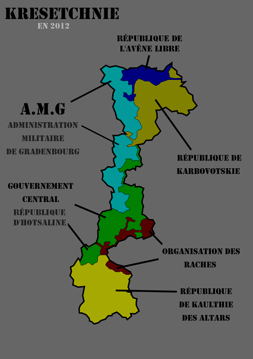 Carte politique interne de la Confédération de Kresetchnie
