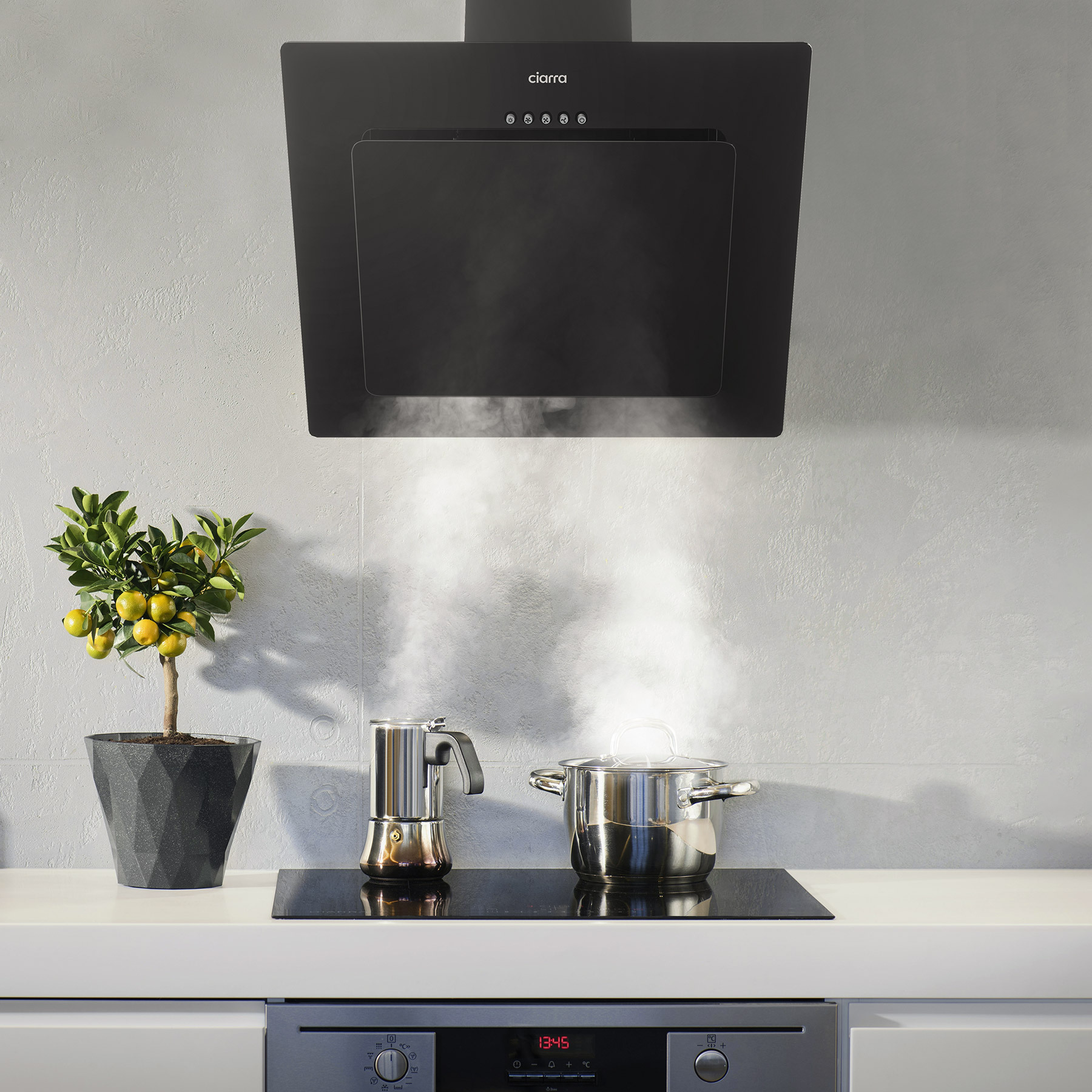 ciarra hotte inclinee 60cm 3 vitesses