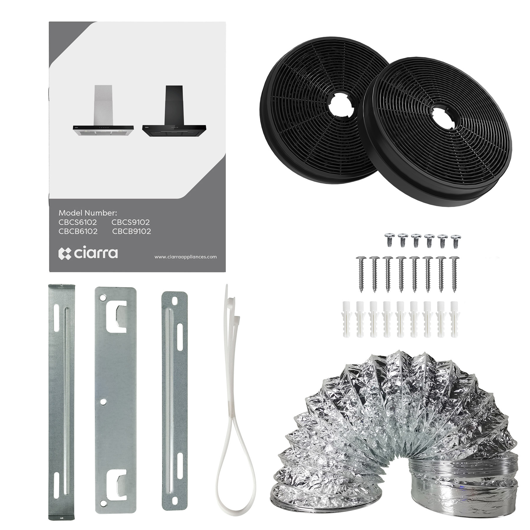 CIARRA CD9102B Hotte Tactile 90cm 650m3/h 4 Vitesses Booster Eclairage Dimmable LED Affichage Noir 15 hotte classe A++ filtre au charbon inclus