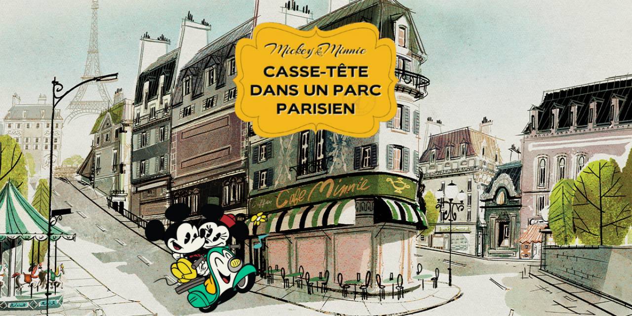 Mickey et Minnie sur un scooter dans les rues de Paris 