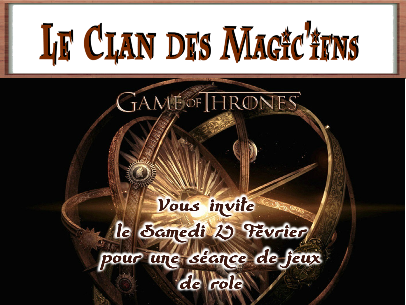 Samedi 23 Février : Jeu de rôle (Le Trone de Fer) à partir de 14h DaxLJ