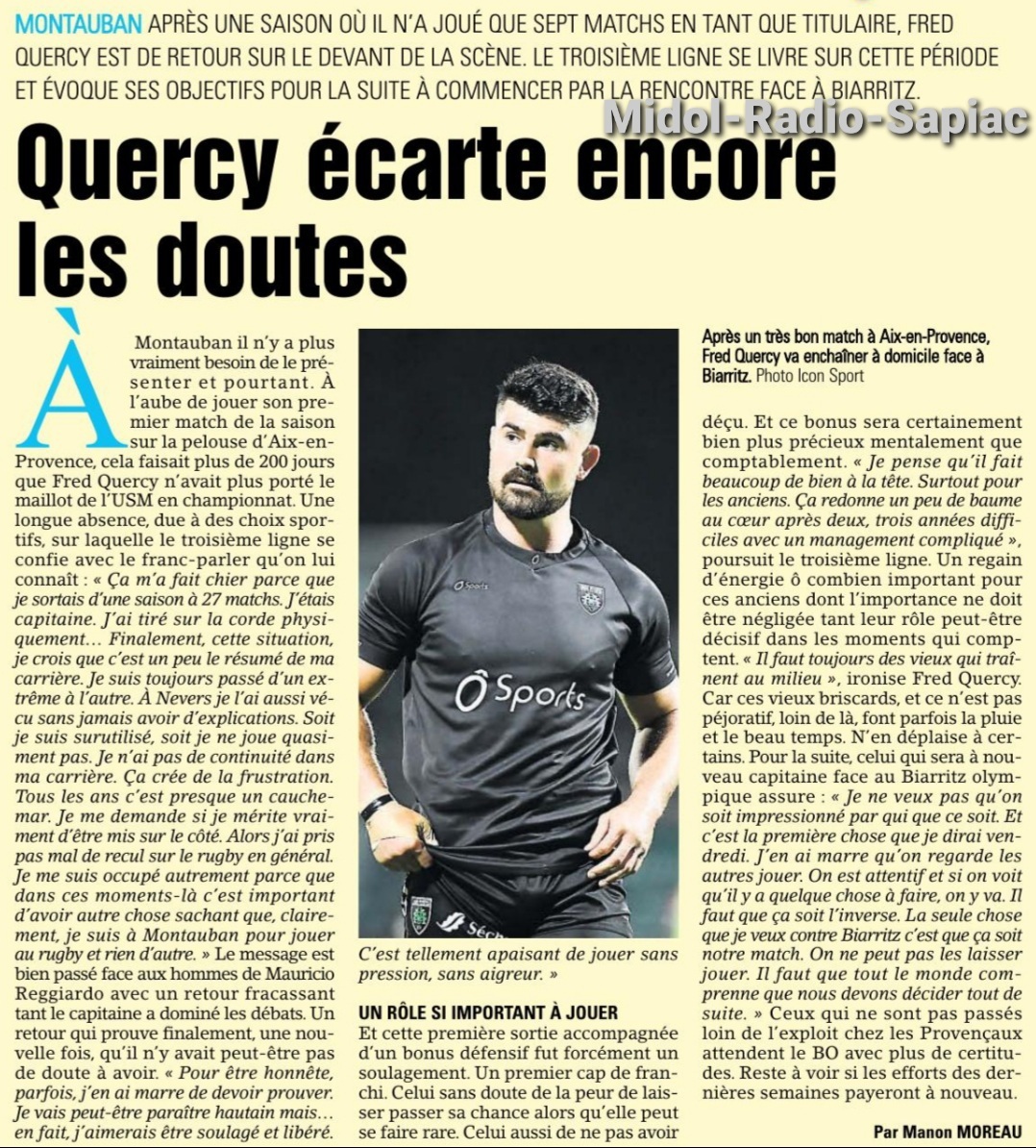 INFOS ce VENDREDI 20 SEPTEMBRE (Matinée) > Pro D2 - J4 > Jour de match > USM / BIARRITZ ce soir 19H Stade de Sapiac > Les COMPOS - ACTUS USM <> RÉSULTAT > En ouverture hier soir stade des Alpes > GRENOBLE 19 - 13 DAX > Retrouvez le CLASSEMENT PROVISOIRE  Dh9h9n