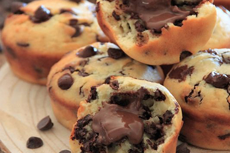 Muffins à la pâte à tartiner et aux pépites de chocolat