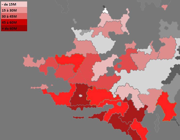 Carte de l'Eurysie de l'Ouest 02/2012 - Démographie (population totale, nombre habitants)
