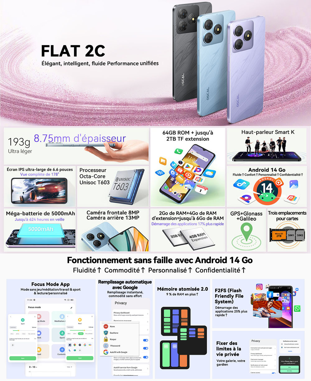 OSCAL T l phones Mobiles Flat 2C T l phone Android 14 6 2 4 Go oscal-t-l-phones-mobiles-flat-2c-t-l-phone-android-14-6-2-4-go