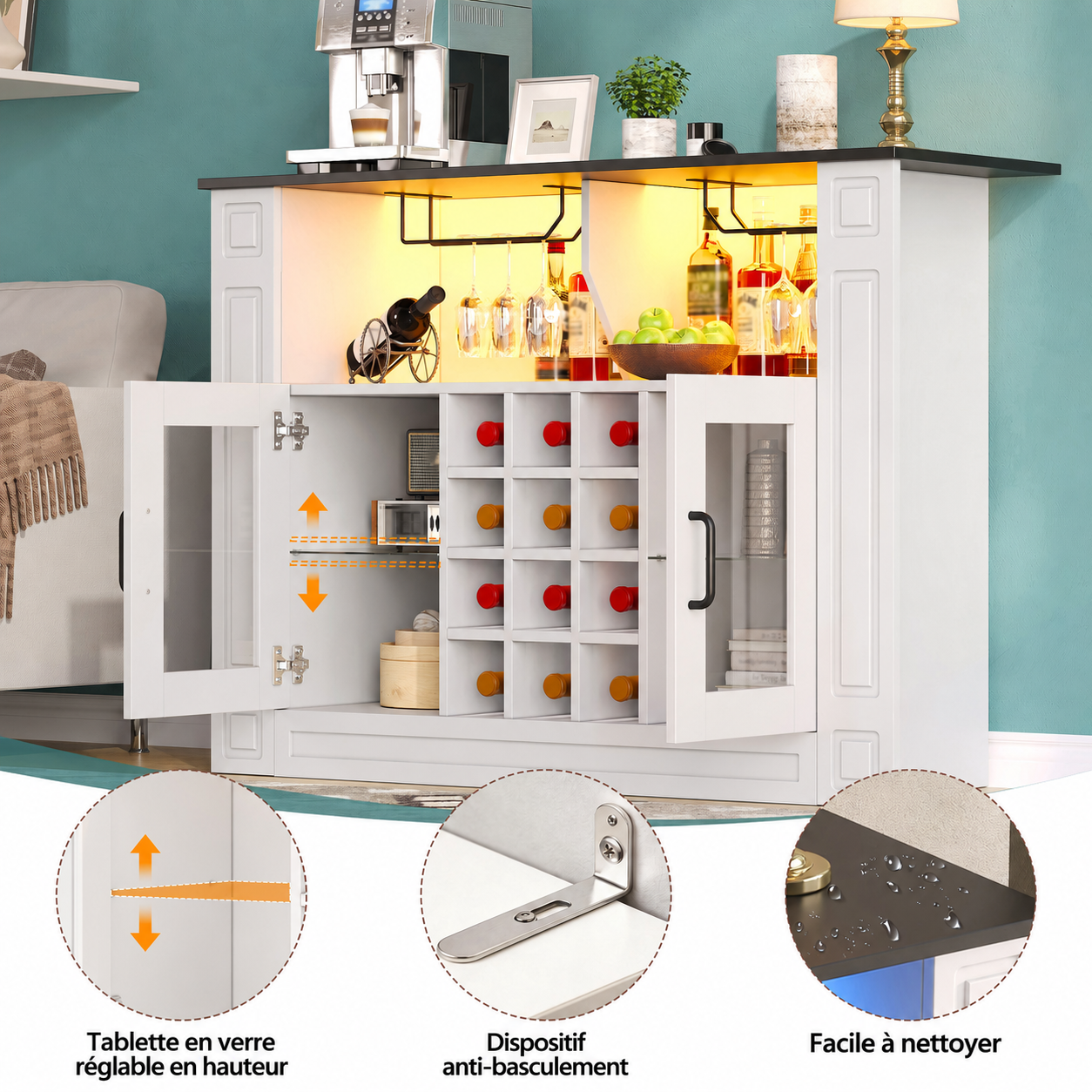 Rangements et portes vitrées