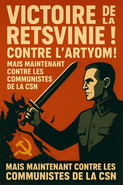 Image de propagande difusée en Retsvinie républicaine et en Veltava républicaine. Image de propagande difusée en Retsvinie républicaine et en Veltava républicaine.