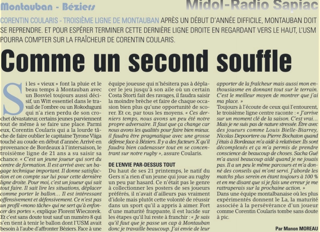 INFOS ce VENDREDI 9 FÉVRIER 2024 (Matinée) > Pro D2 - J19 > Jour de Match à Sapiac ce soir 19H > USM / BÉZIERS > VIDÉO -ACTUS > CONFÉRENCE D'AVANT MATCH > Les COMPOS <> RÉSULTAT > Hier soir > AGEN 31 - 7 PROVENCE RUGBY   Exabya