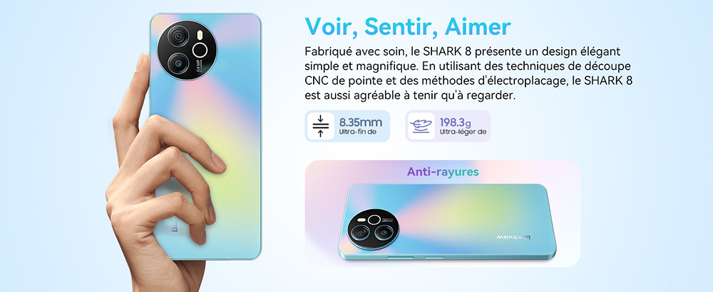 BMPNLSZ Coque Pour Blackview Shark 6 + Violet Anneau De Support