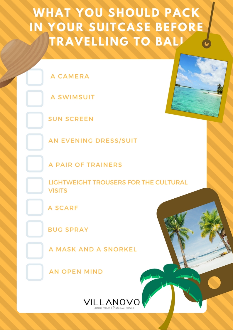 checklist before travelling to Bali