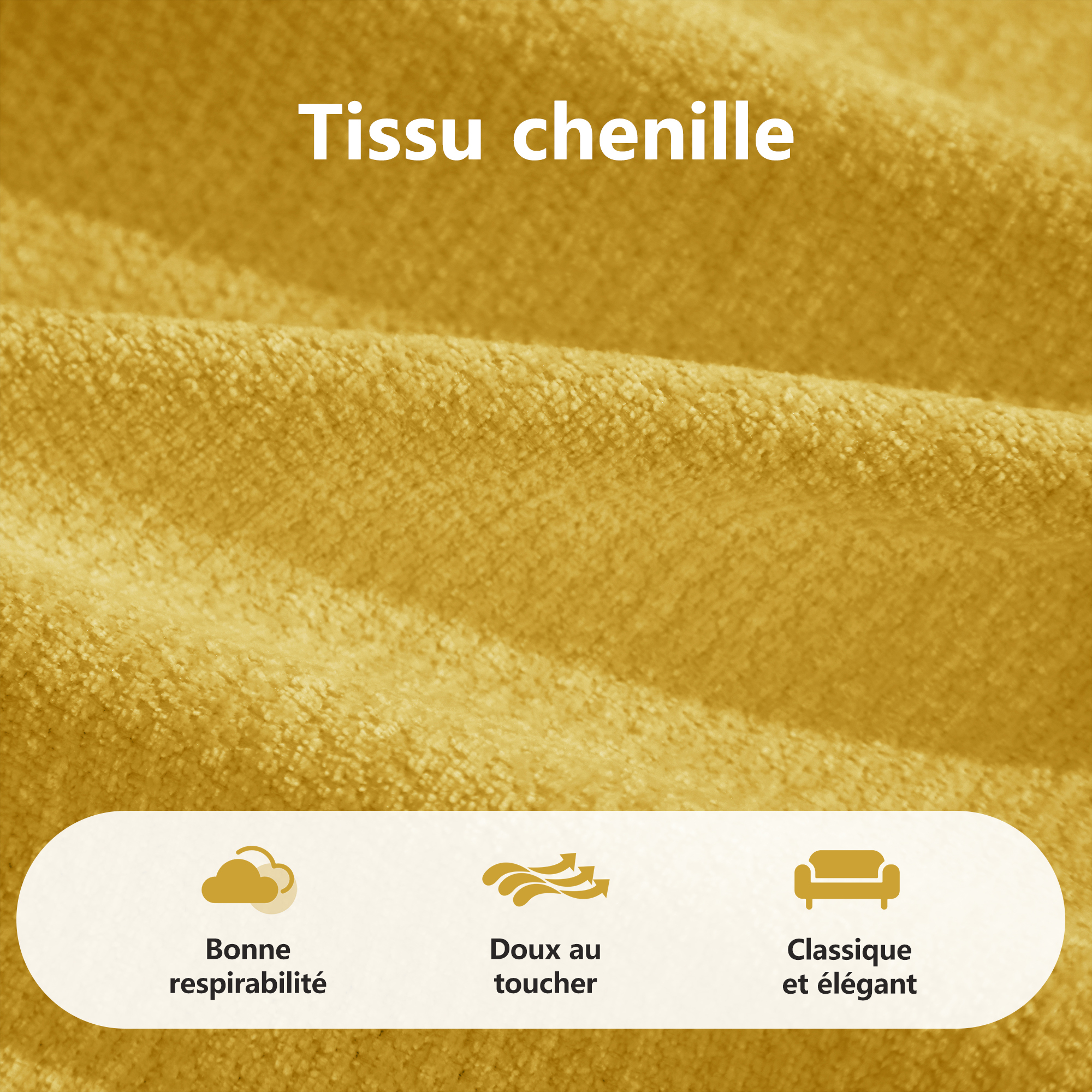 Revêtement en chenille du canapé modulable