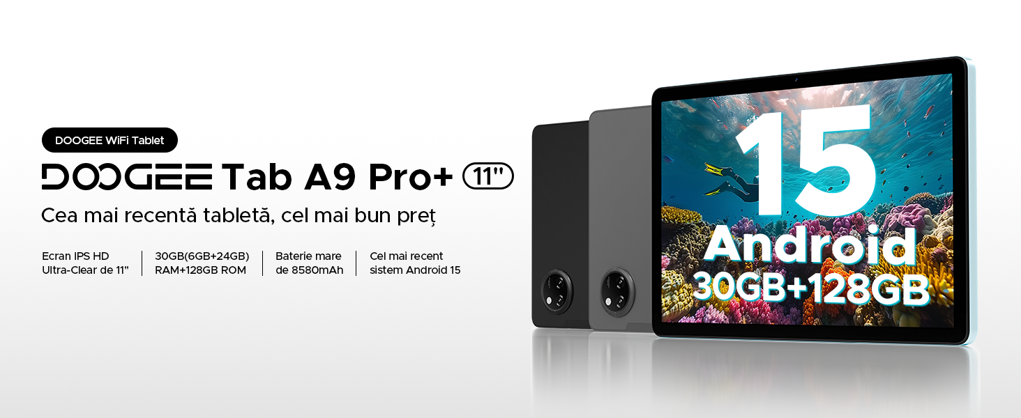 Tableta DOOGEE Tab A9 Pro+, 11 inch, 30GB RAM, 128GB, baterie