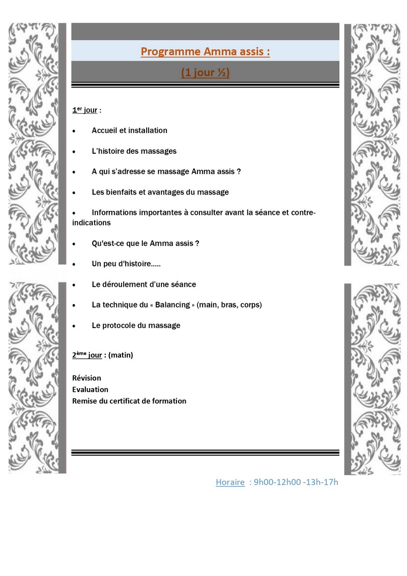 formation modelage amma assis