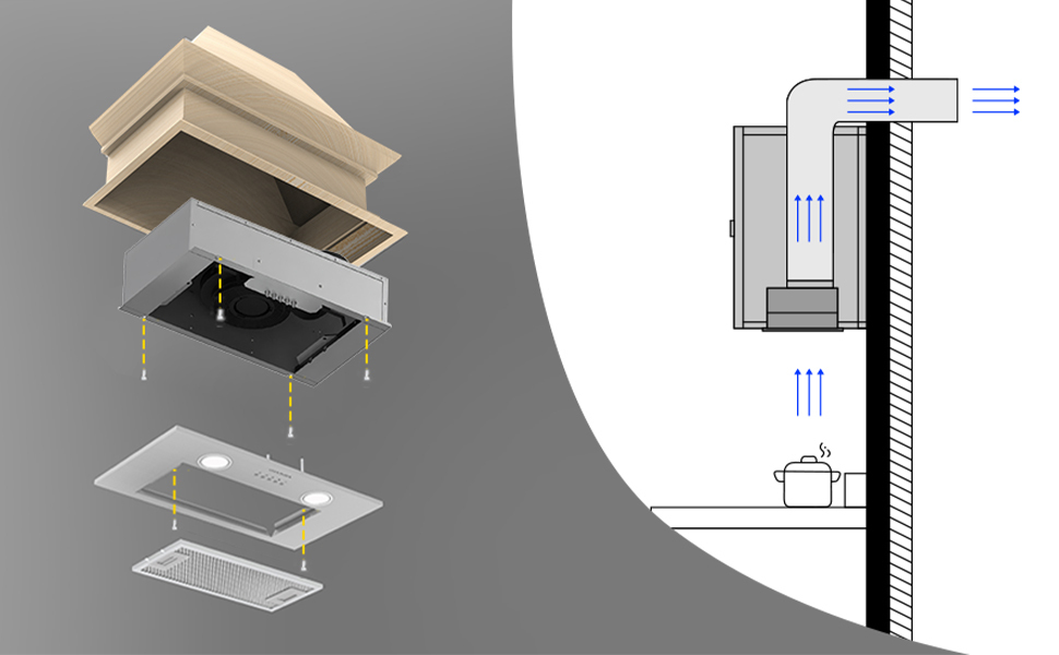 CIARRA 52cm Integrated Cooker Hood With 3-speed Extraction -913ASS52 11 cooker hood 52cm