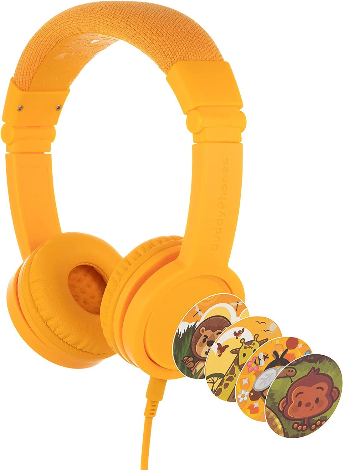 le casque audio pour enfants jaune
