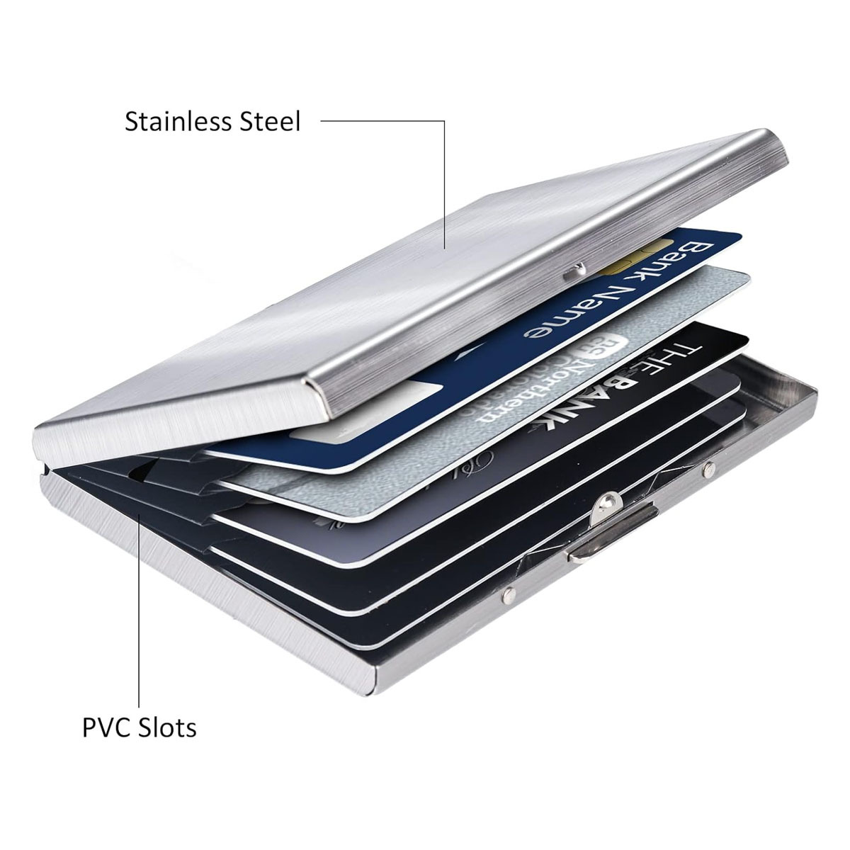 Porte Carte Porte-Cartes RFID En Aluminium Anshuke - 6 Emplacements - Protection Contre Le Vol De Données étui Slim Portable