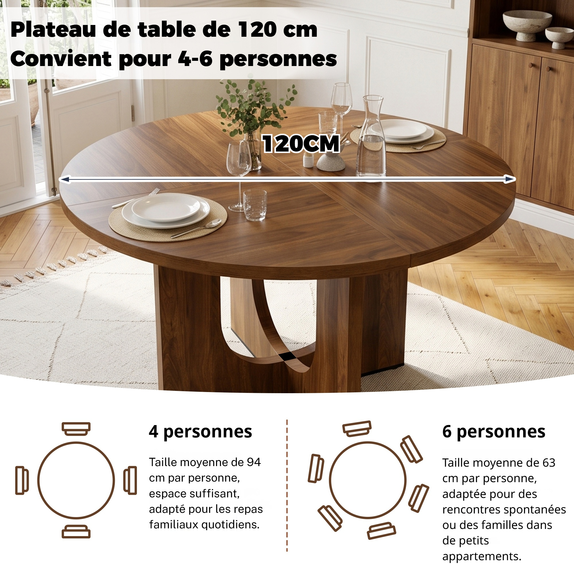 Table de salle à manger ronde - caractéristique 2