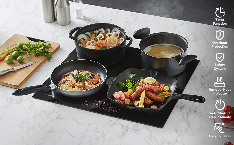 CIARRA Built-in 4 Zones Induction Hob, Integrated Electric Cooktop With Booster Function 7200W-CD4BBIH 11 INDUCTION HOB