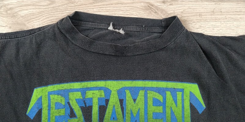 Vintage hotsell Testament XL raglan T shirt 1990?