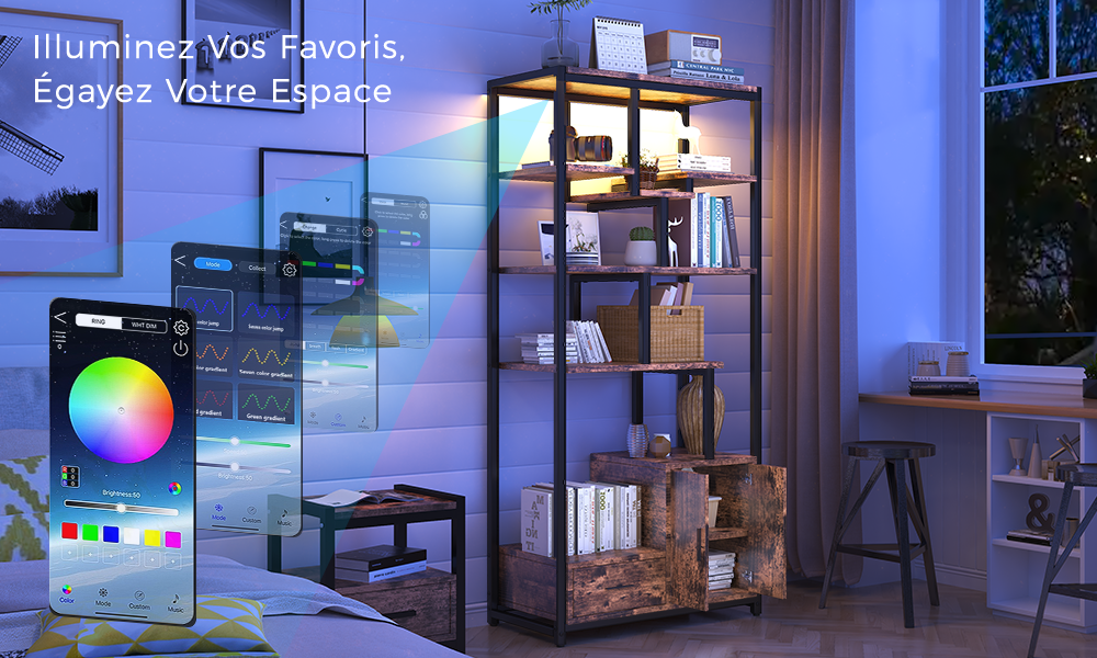 Bibliothèque LED à 6 Niveaux