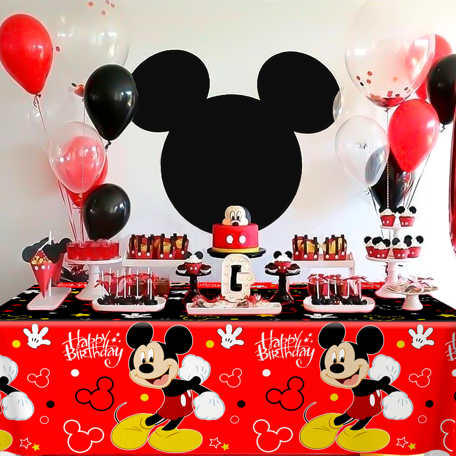 thumbnail image 2 of 3-Pack Mouse Tablecloths - Disposable Plastic Party Table Covers 51.2x86.6 Inches 2 of 12
