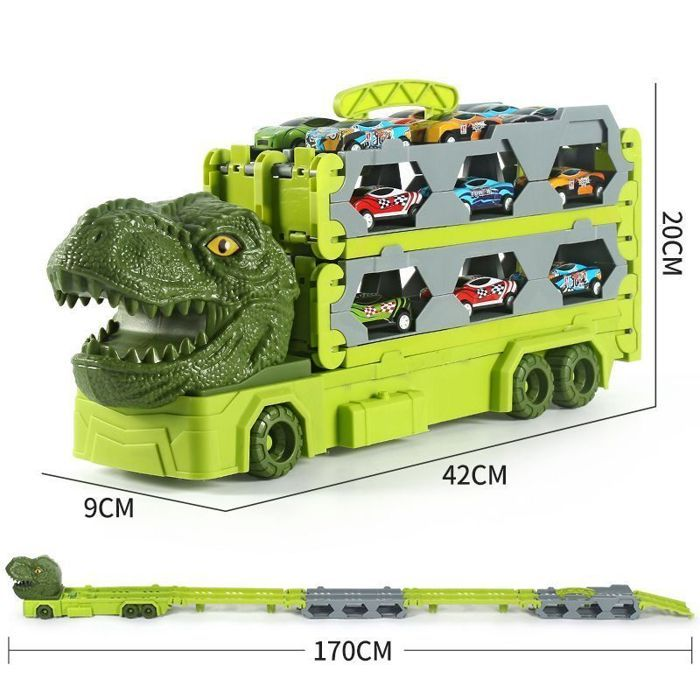 Piste De Course Voitures Dinosaures - Jouet Bébé 1-2 Ans - Jeu Motricité Et Imagination - Cadeau Montessori