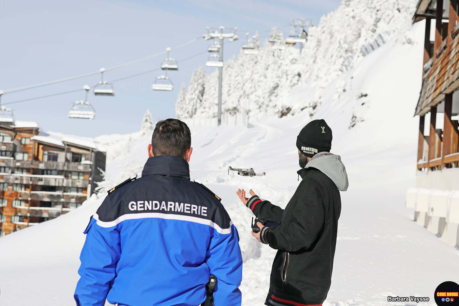 Scène du reportage consacré à la gendarmerie d'Avoriaz