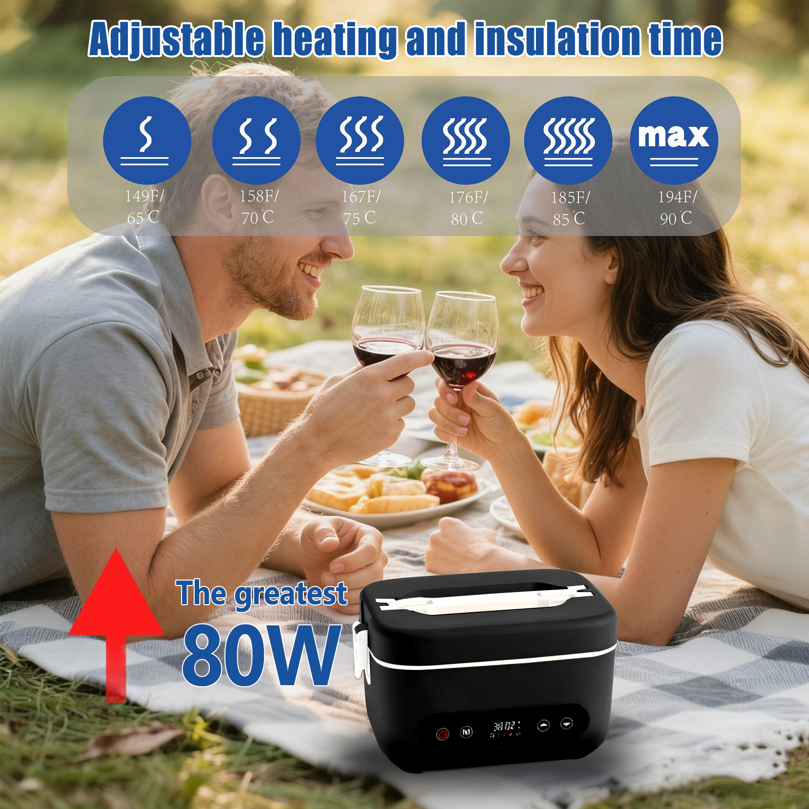 Gamelle Chauffante Lunch Box Chauffante,Boîte à Repas Électrique