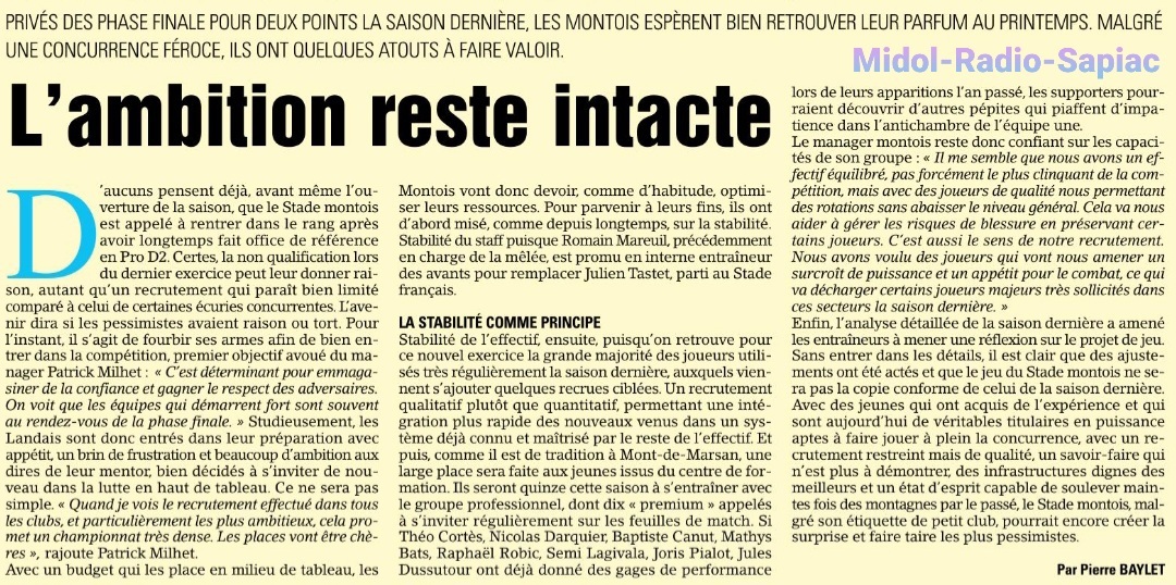 INFOS ce MARDI 30 JUILLET 2024 (Matinée) > USM RUGBY RECRUE John-Thomas JACKSON <> ABONNEMENTS USM <> Du Côté de Sapiac <> SAGA Pro D2 : Aujourd'hui Le STADE MONTOIS <> RÉNOVATION STADE DE SAPIAC J8m3p9