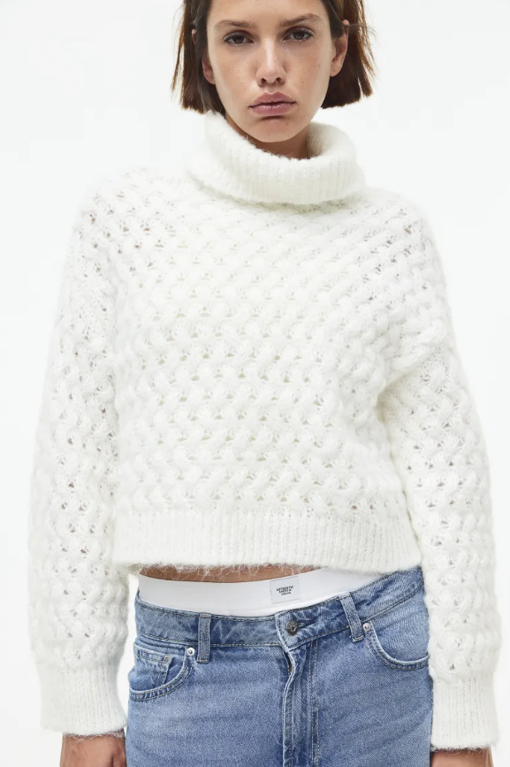 pull a col roule blanc h&m