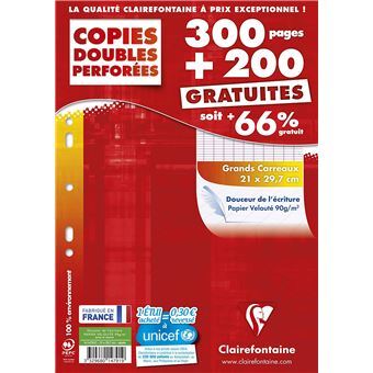 copies doubles clairefontaine