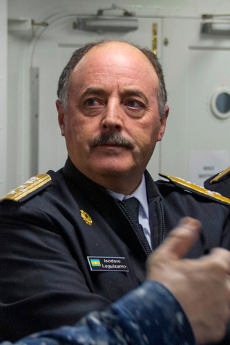 l'amiral alguareno Isodoro Leguizamo, commandant-en-chef de la flotte 