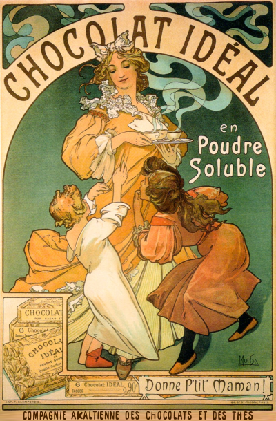 Affiche publicitaire des années 1880 destinée <br>à l'Eurysie francophone (cliquer pour agrandir).