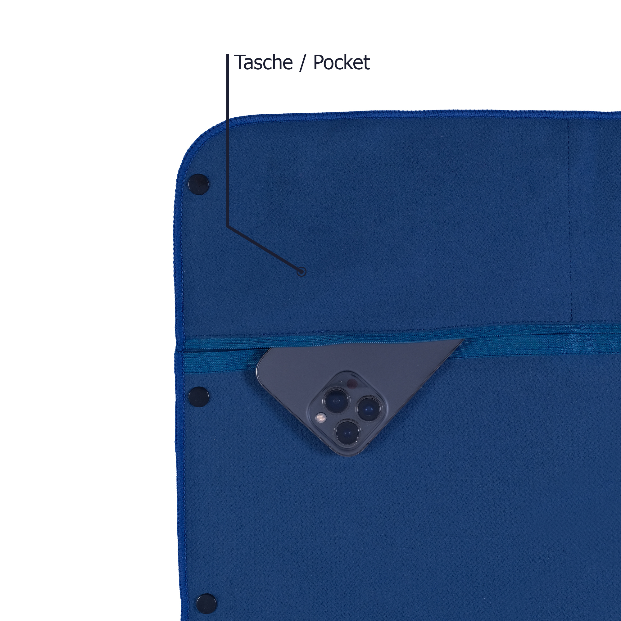 Brielle Fitnesshandtuch rutschfest - Magnet und Reißverschlusstaschen - Bild 19 von 38