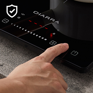 CIARRA Plaque Induction 1 Foyer 2000W 29cm Touches Sensitives Securite Enfants Minuteur - Cbtih1 14 table de cuisson