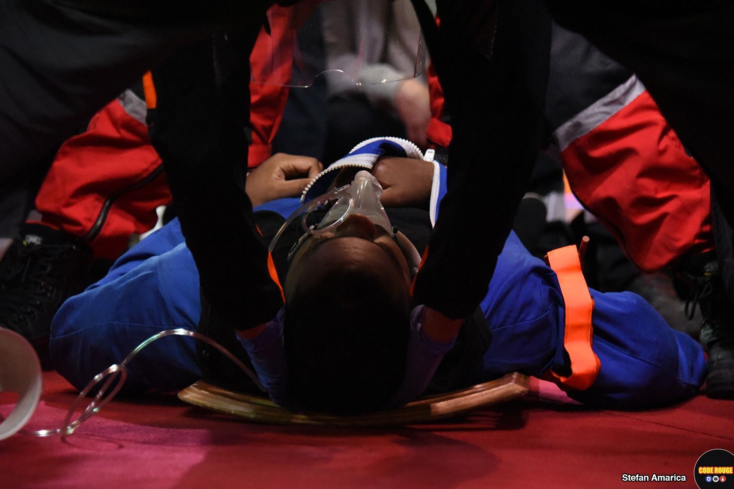 Scène issue du reportage au salon Secours Expo 2019