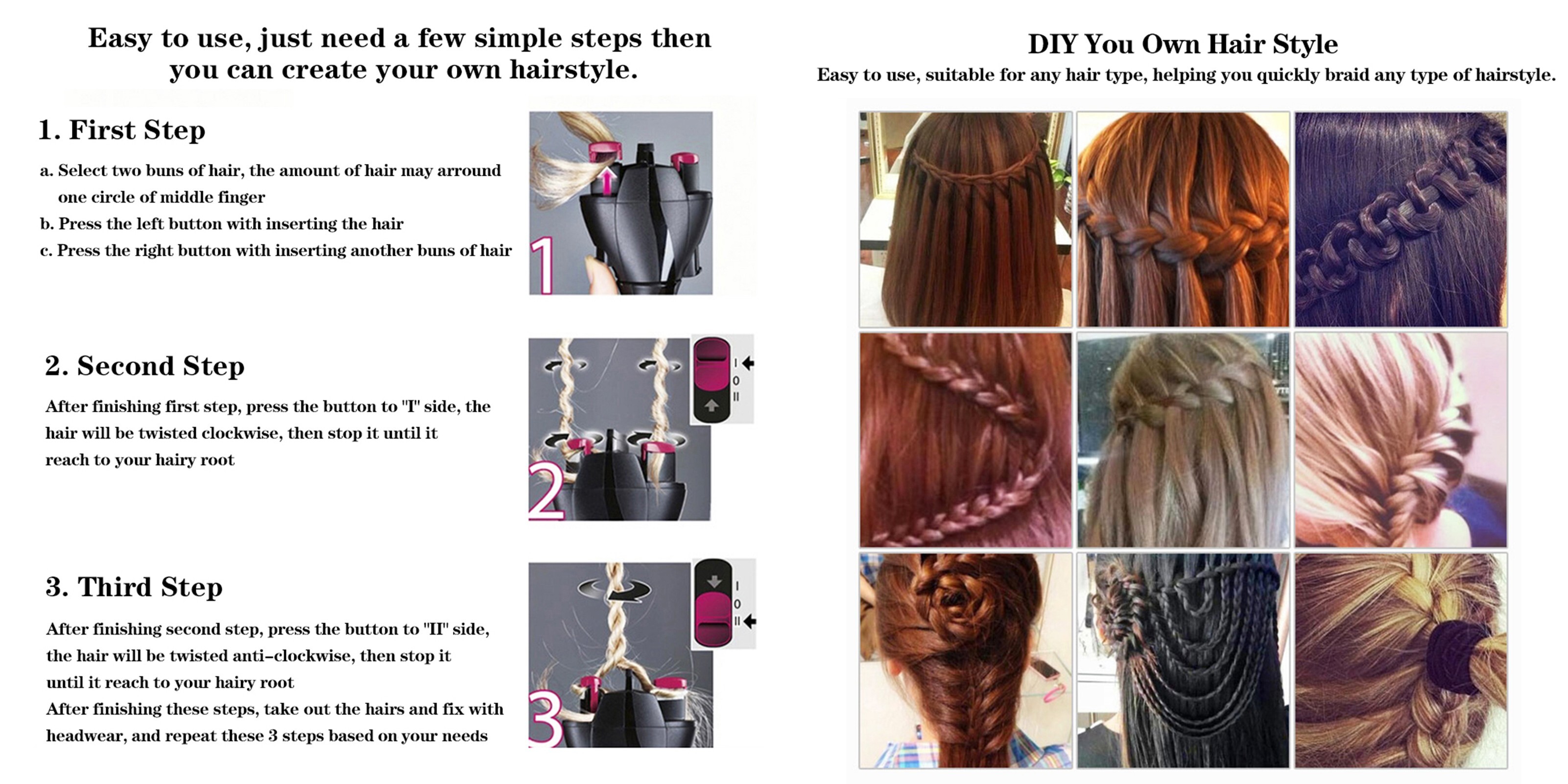 Electronic Quick Twist Hair Braiding Tool Automatic Hair Braider Machine  Braid Maker DIY Magic Hair Styling Tools 