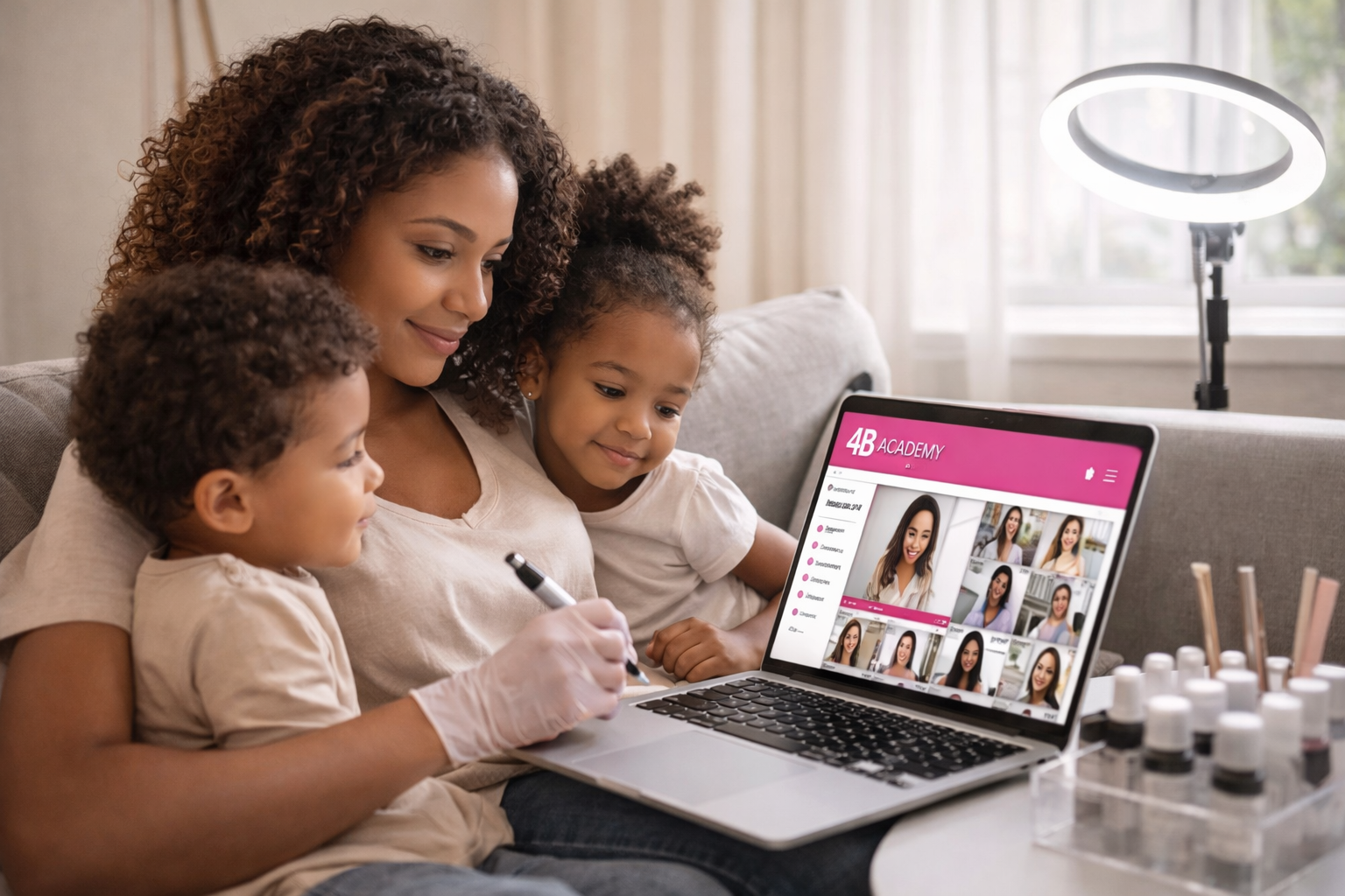 Plateforme formation en ligne 4B Academy - Cours vidéo beauté ongles microblading - Accès illimité à vie - Formation accessible partout