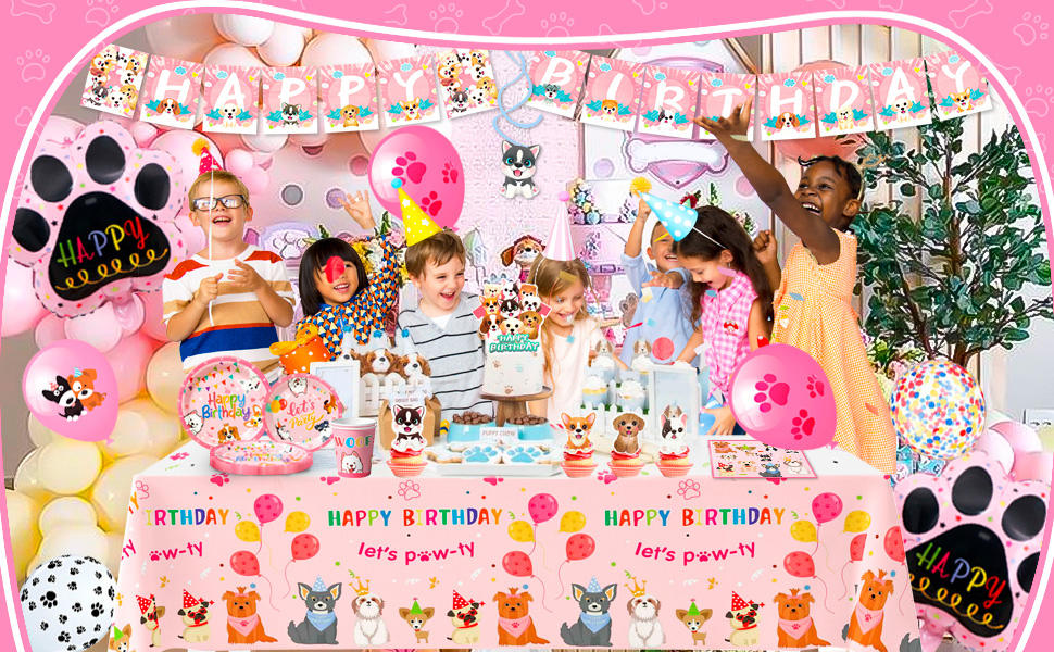Hund Geburtstag Dekoration Set – 25 Teile Mit Banner, Tischdeko & Hängespiralen