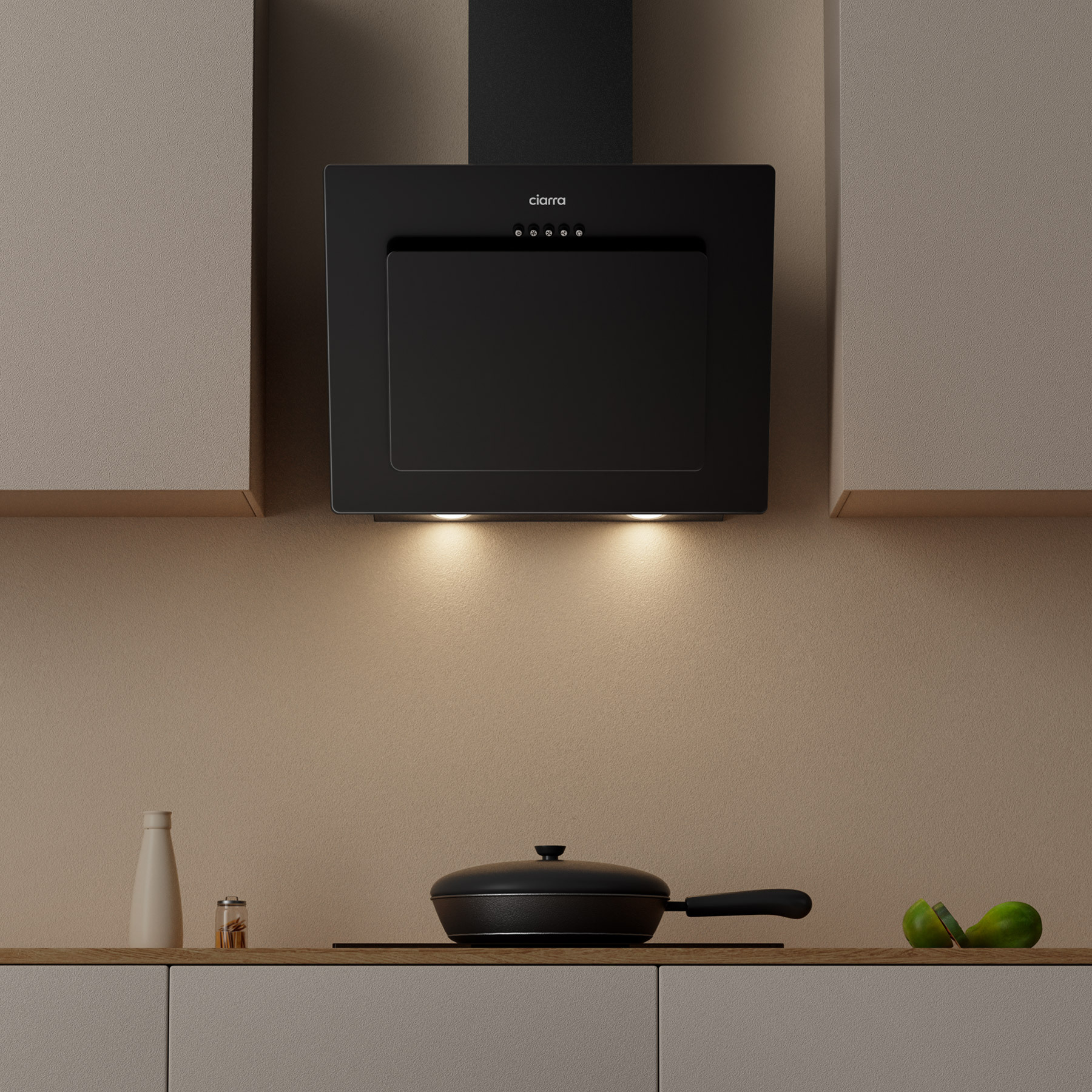ciarra hotte inclinee 60cm LED