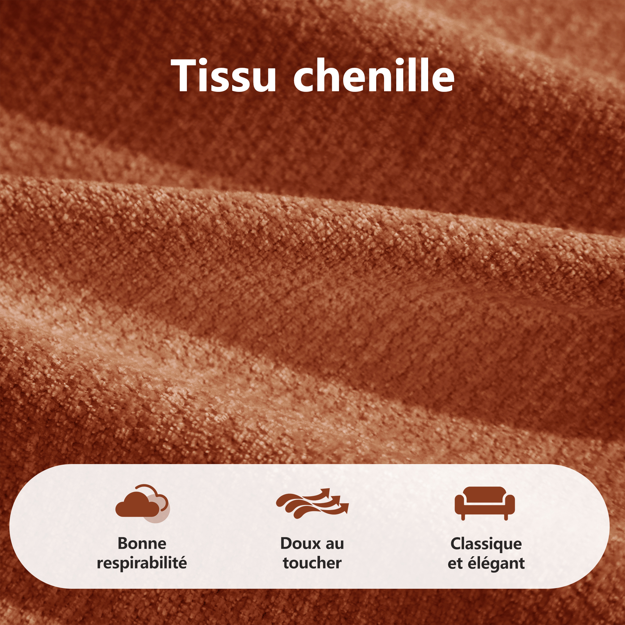 Revêtement en chenille du canapé modulable