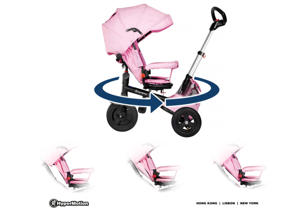 Hypermotion Poussette Tricycle Pour Enfant 1-5 Ans (25 Kg), Habillage Pluie  - Rose à Prix Carrefour