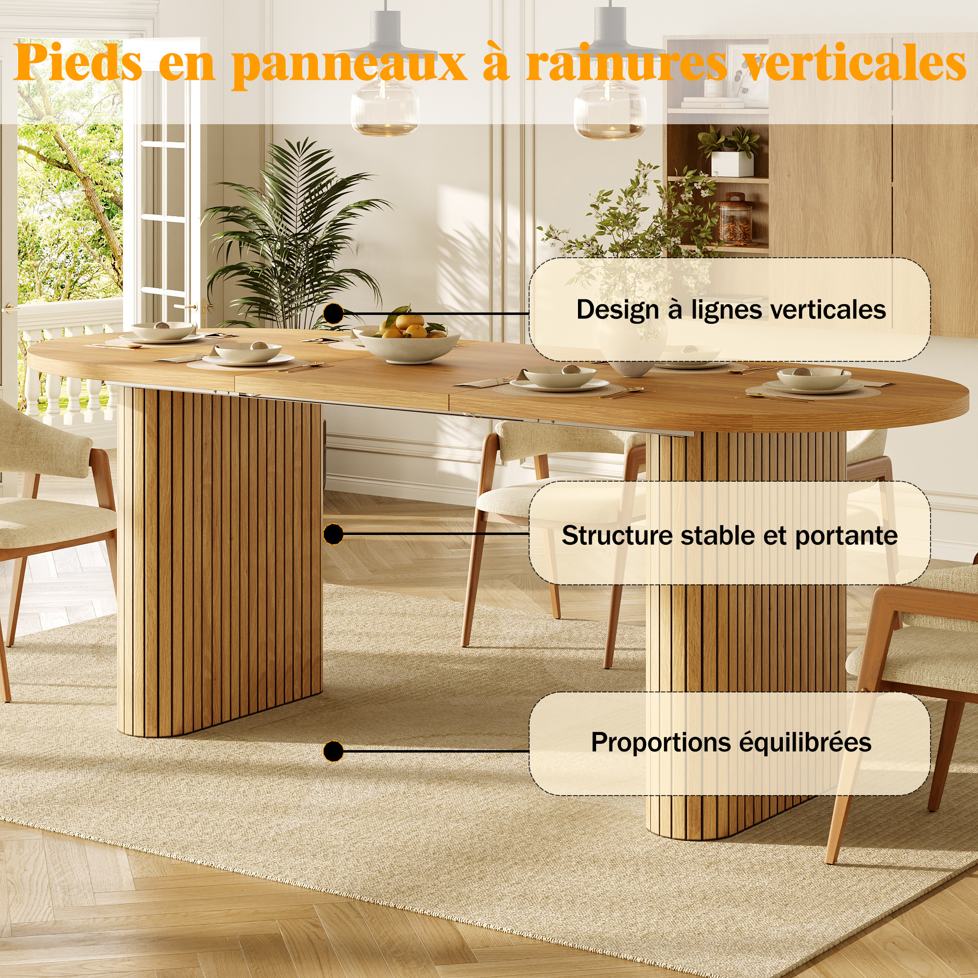 Pieds verticaux stables