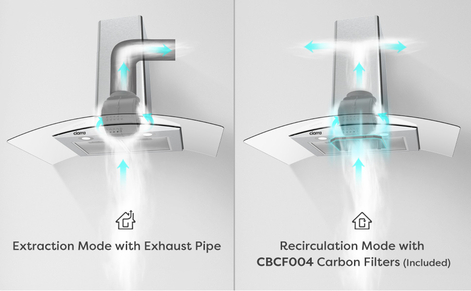 CIARRA 90cm Cooker Hood 650m3/h Stainless Steel Curved Glass Extractor Hood -506SS90 12 cooker hood