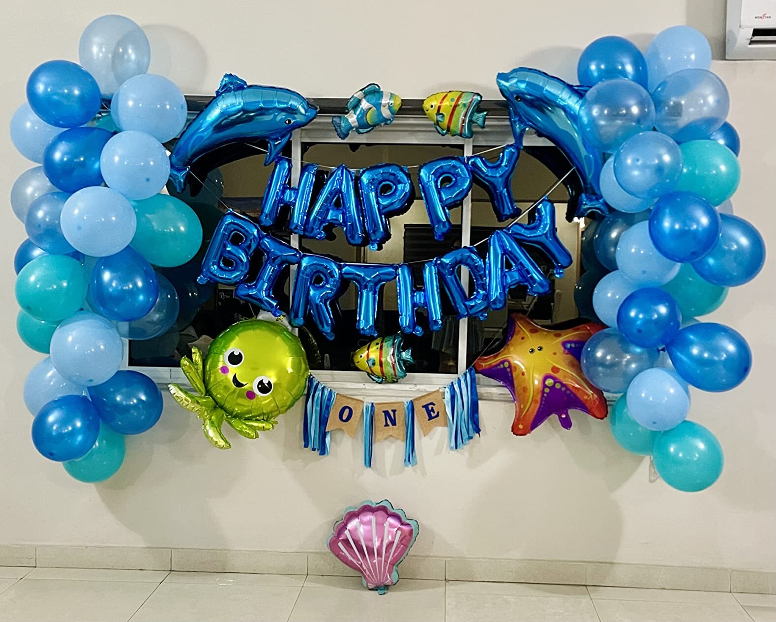 SPECOOL Marine Theme Balloon Garland Arch Kit with Blue Background Birthday  Party Decoration for Kids Dolphin Shark Balloons Party Supplies Perfect for  Home and Outdoor 