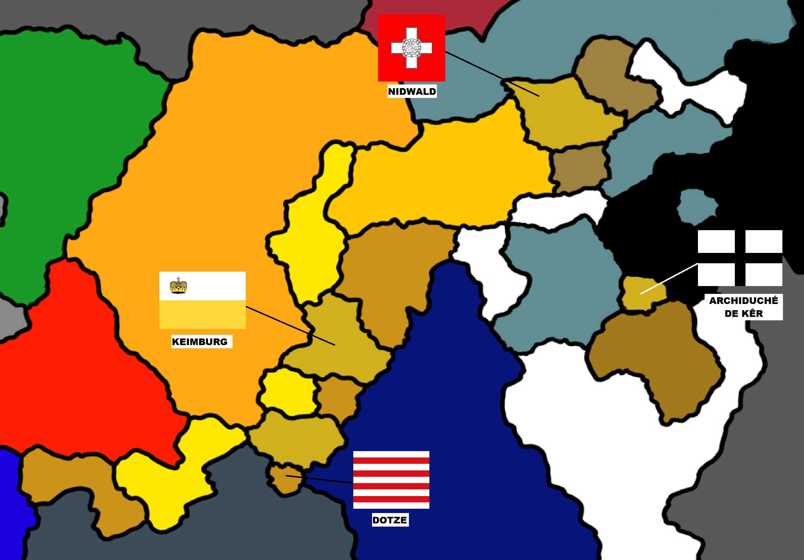 Carte de Wardonie et des précisions géographiques de la Gavière