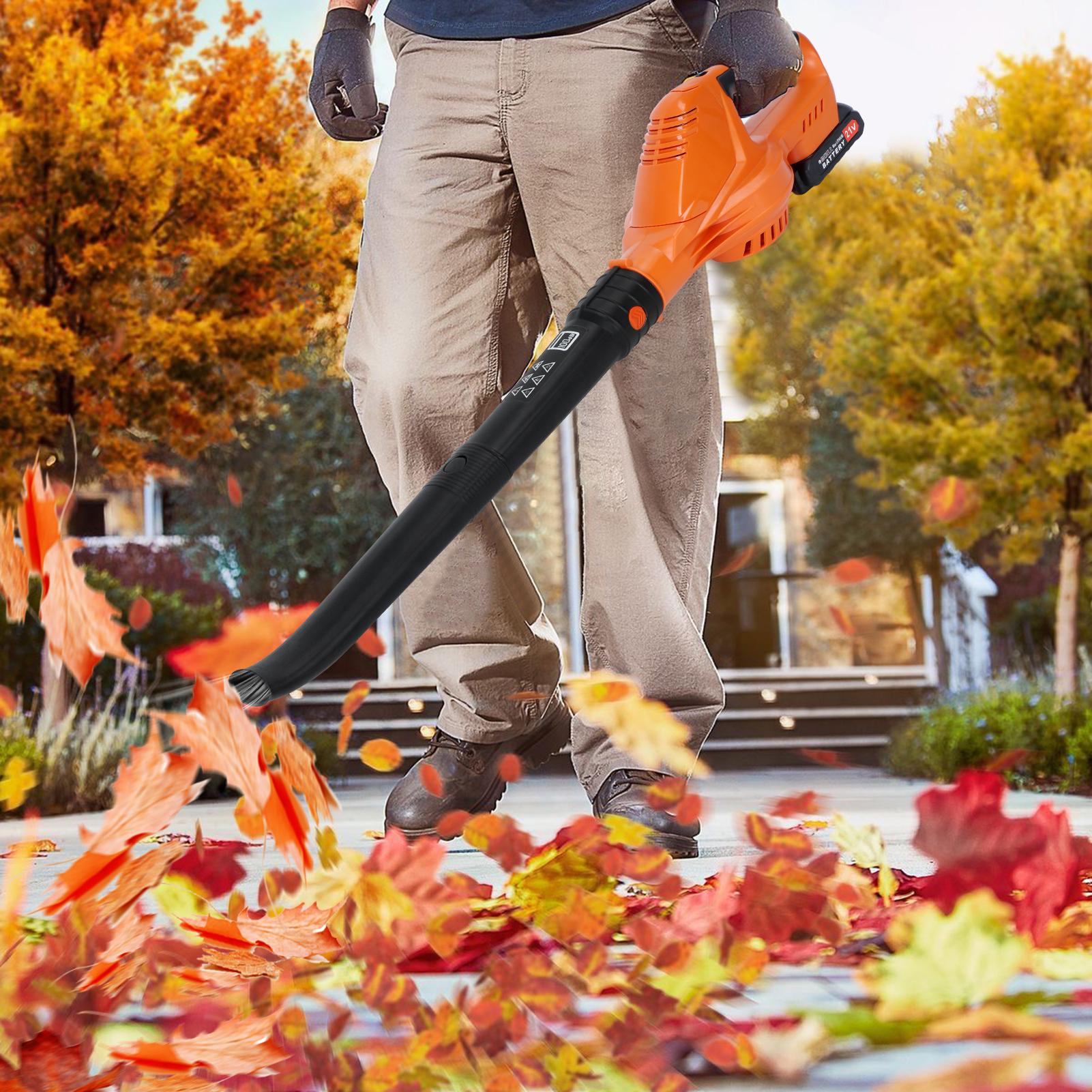 Souffleur De Feuilles Sans Fil 21V, 550W, 4.1m³/min, Avec