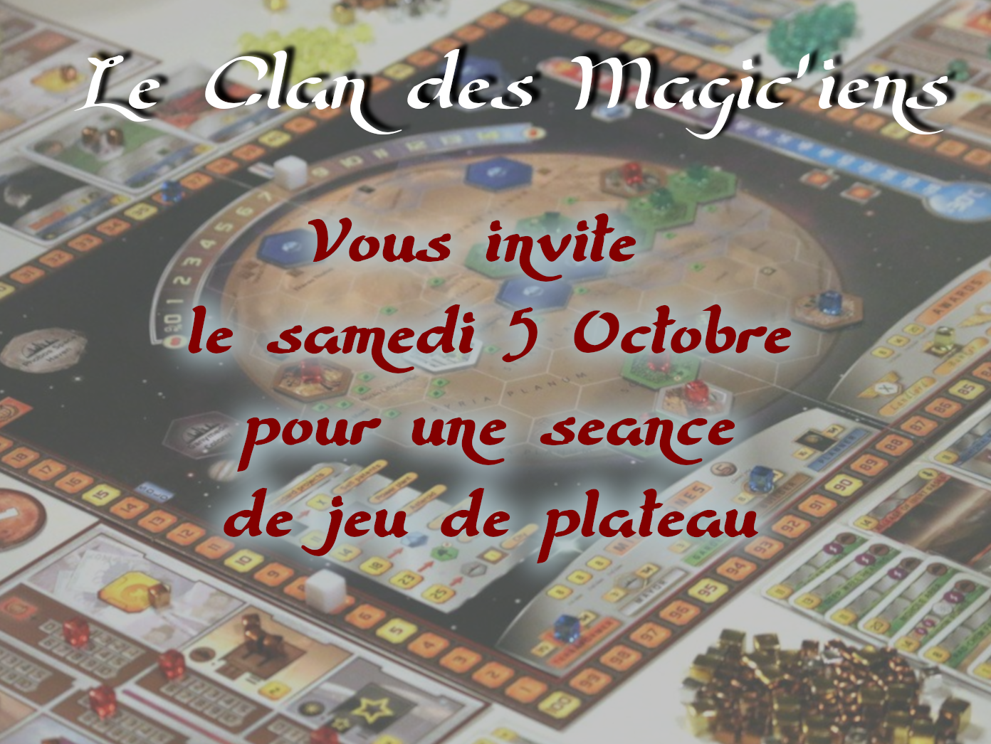 Samedi 5 Octobre : Jeux de plateaux à partir de 14h PA3GR